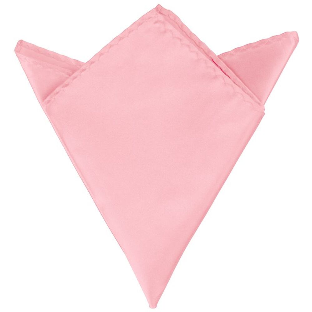 Foldable Handkerchiefs Satin Shiny Solid Color Pocket Square Pink